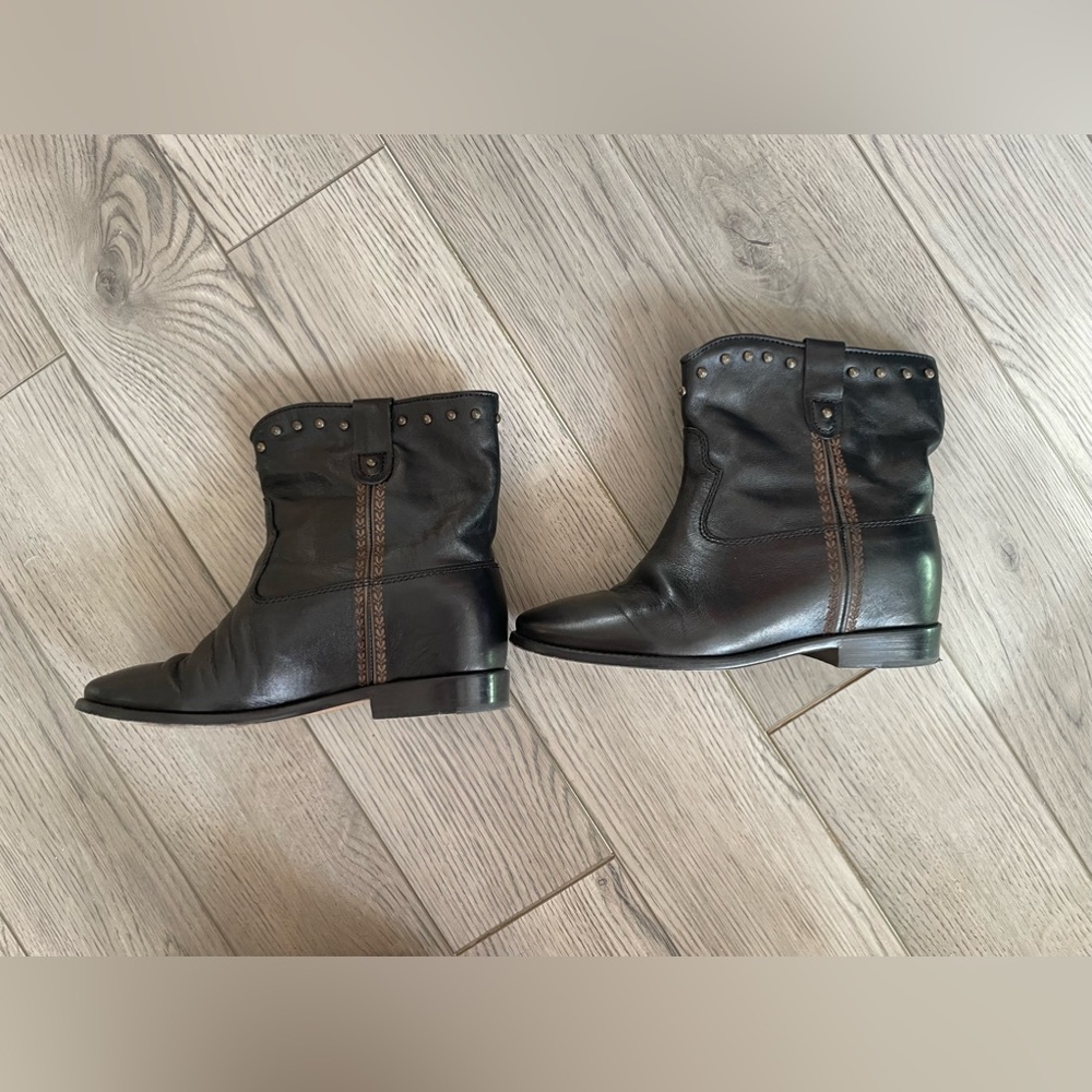 Isabel Marant Cluster Studded Black Leather Boots Size 39/9
